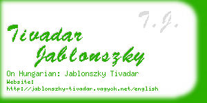 tivadar jablonszky business card